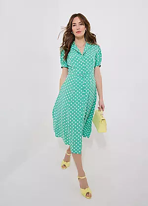 Joe Brown Green Polka Tea Button Dress