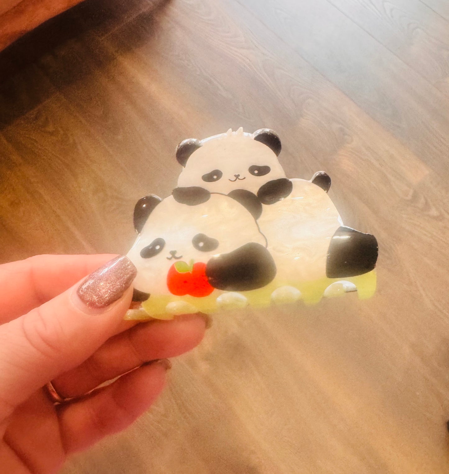 DMB Two Cute Panda Hair Claw Clip