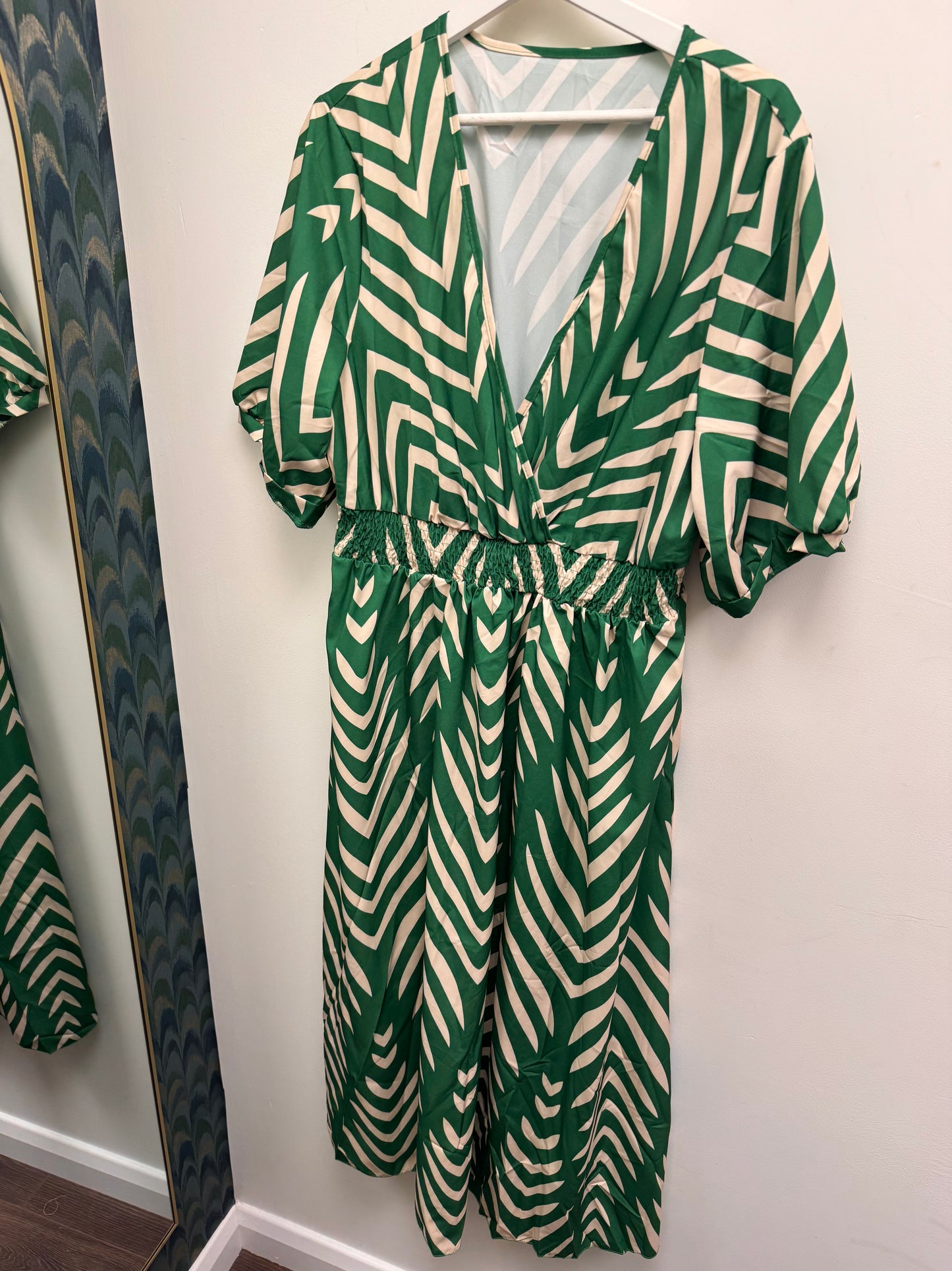 DMB Green Chevron Maxi Dress