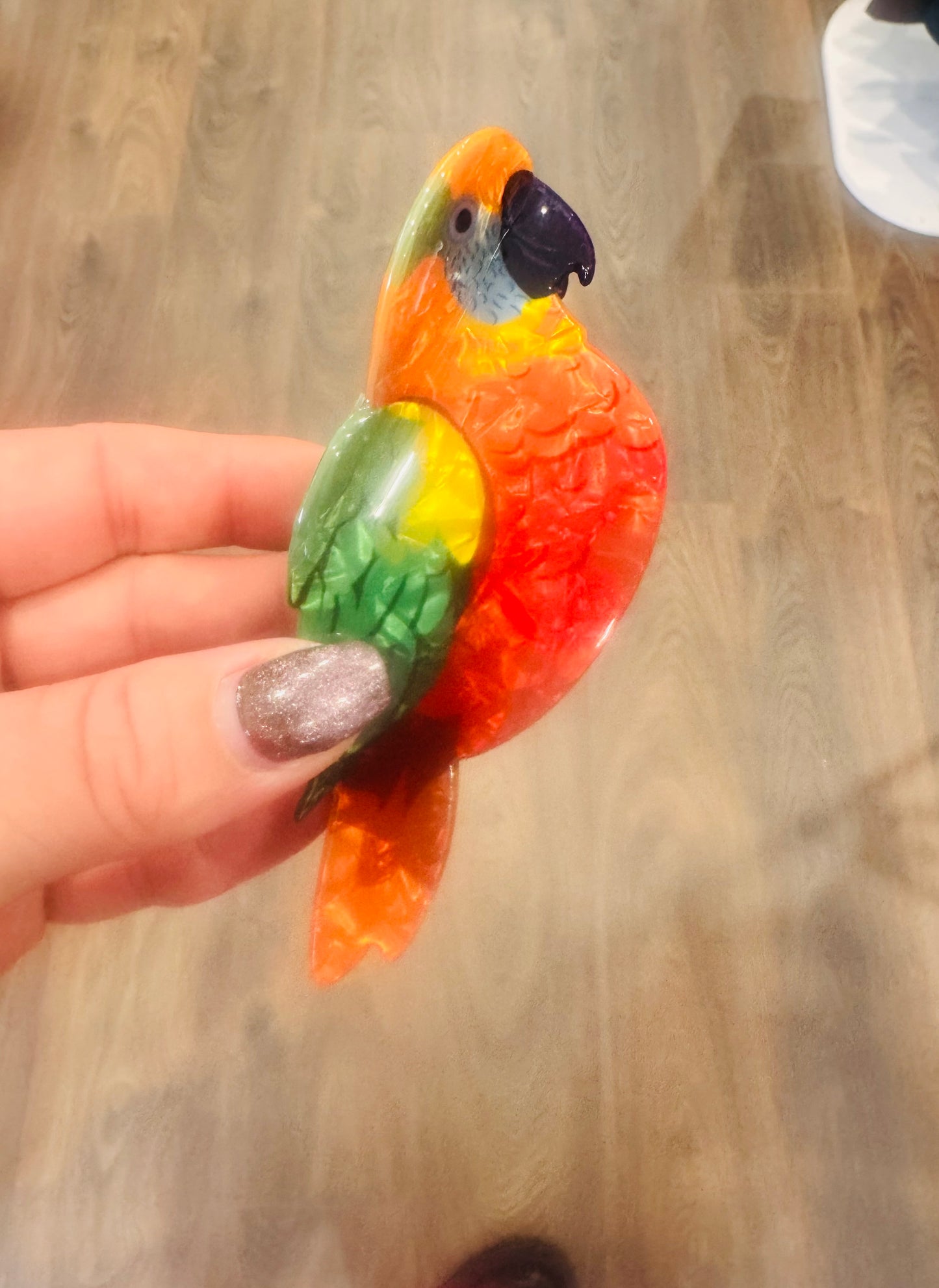 DMB Red / Green Parrot Hair Claw Clip