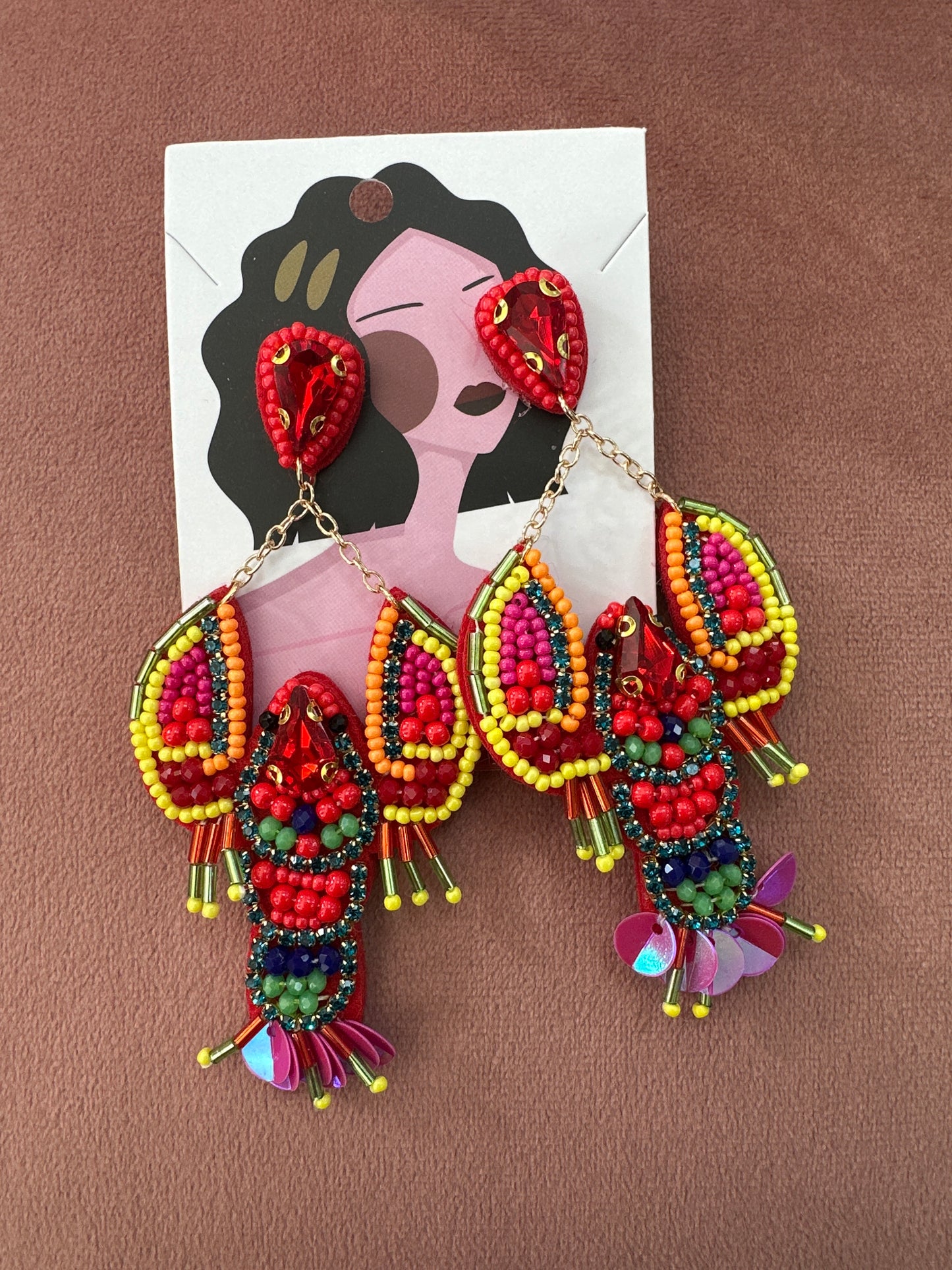 DMB Jewelled Lobster Earrings