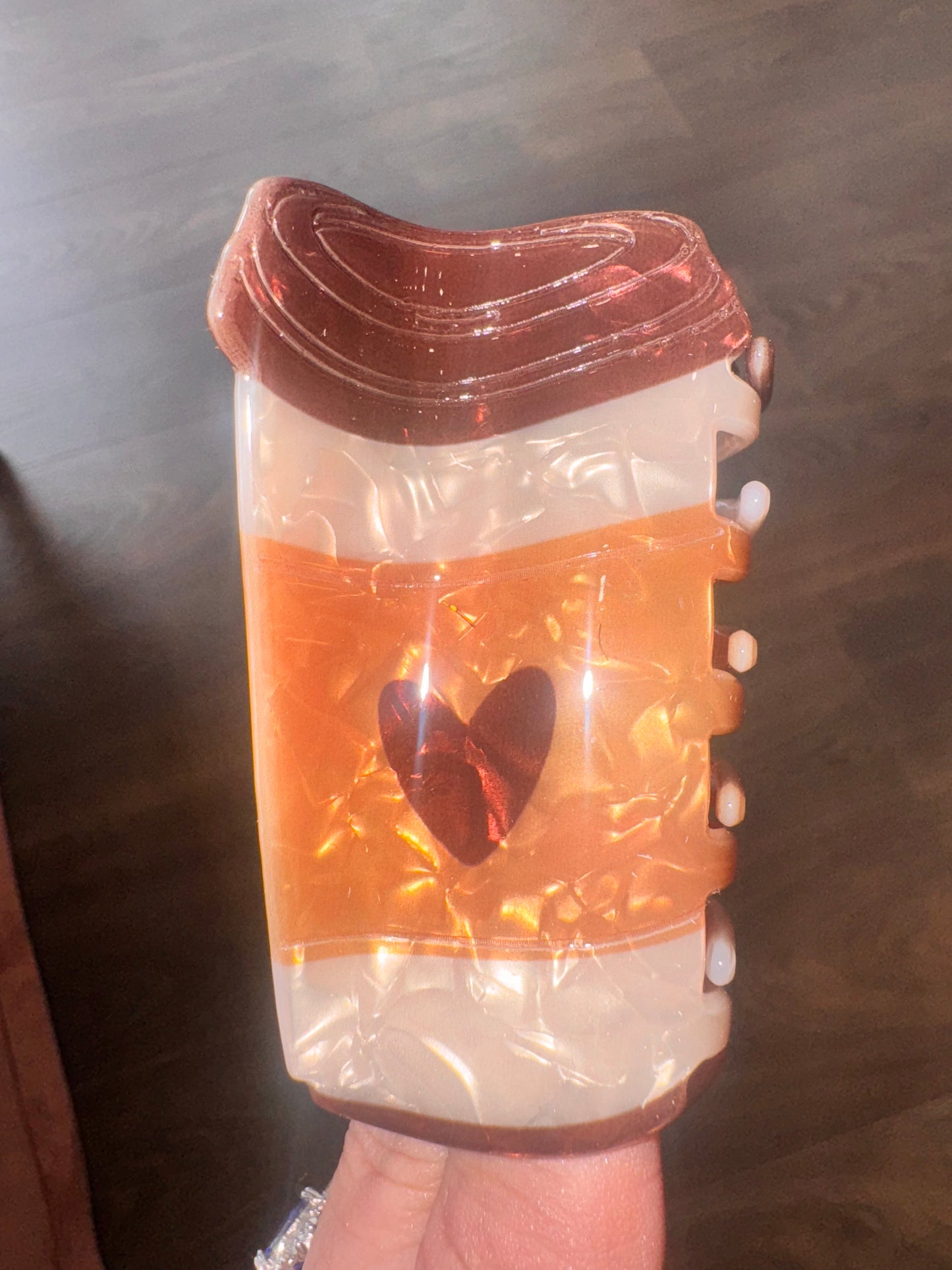 DMB Americano Coffee Heart Claw Clip