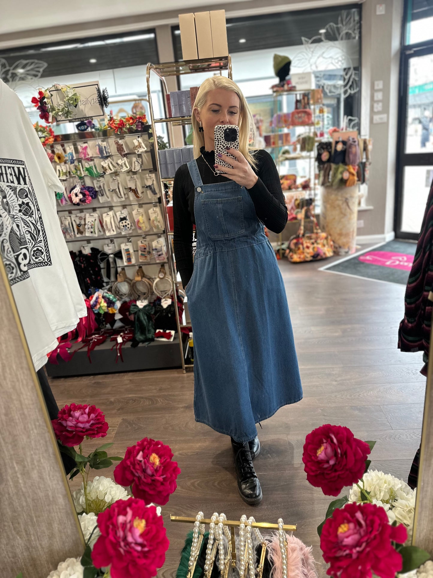 DMB Blue Denim Swing Skirt Pinafore