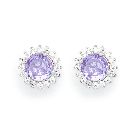Knight and Day Classic Amethyst Studs T326ECB