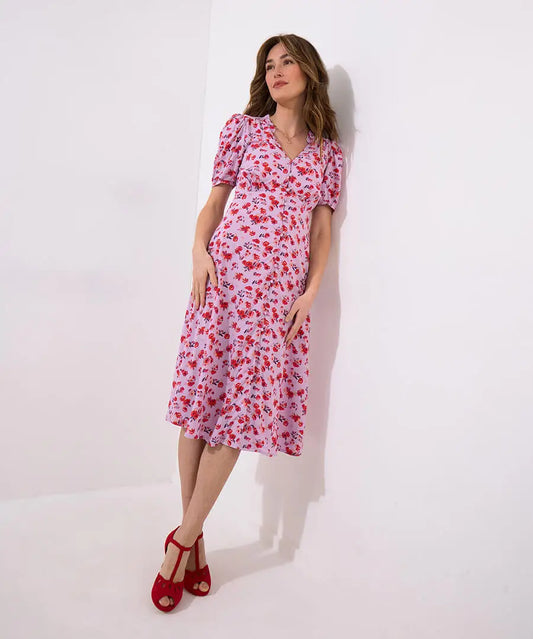 Joe Browns Lilac Aster Floral Midi Dress