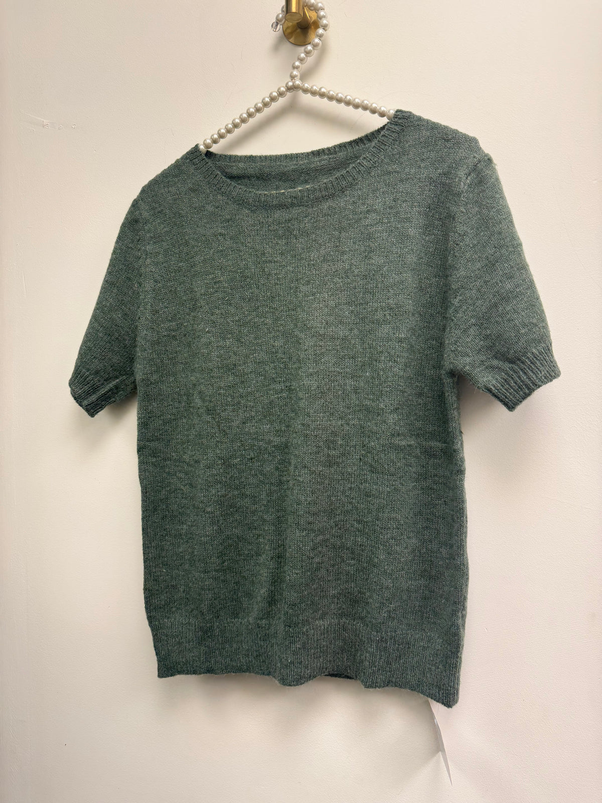 DMB Mottled Green Short Sleeve Cashmere Blend Knit
