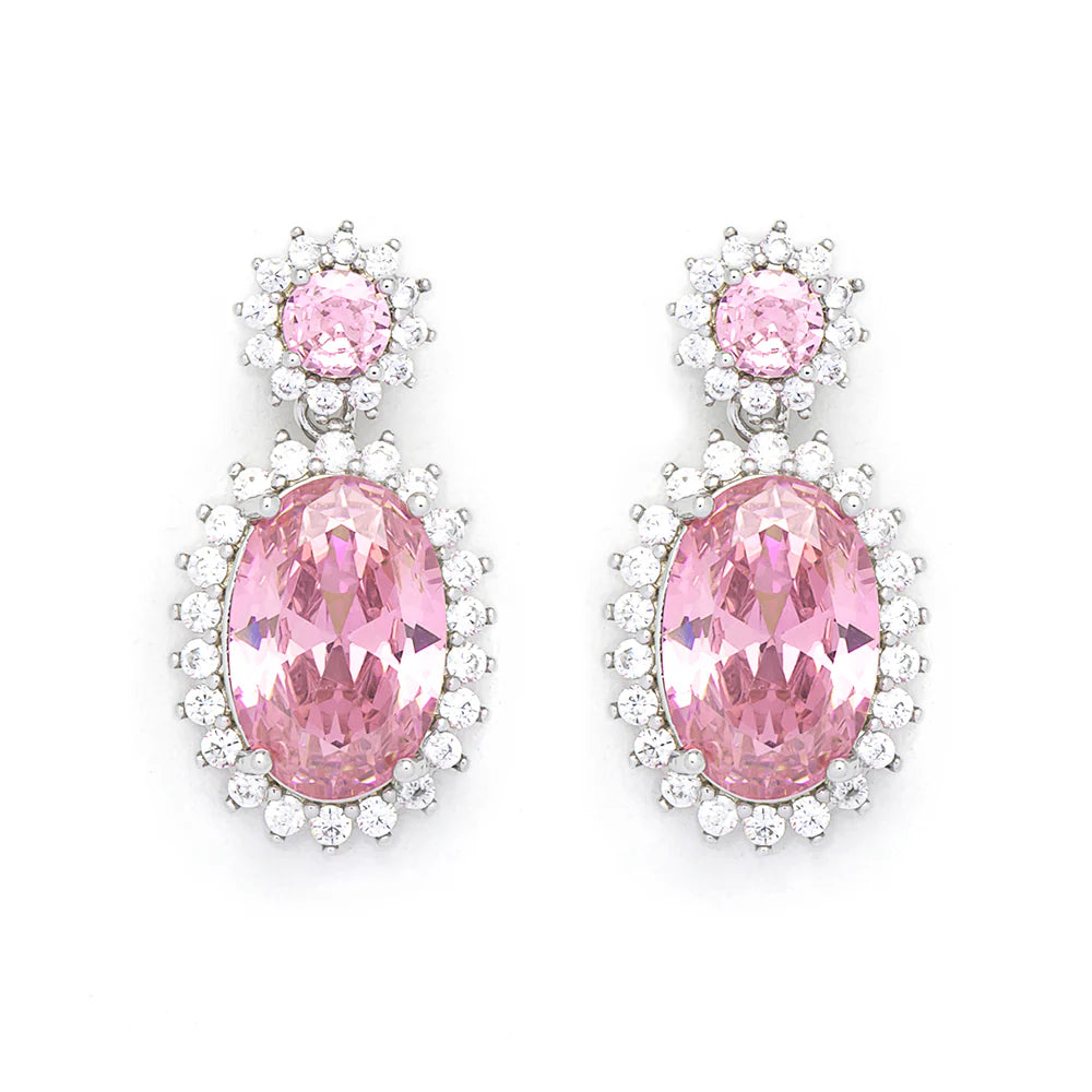 Knight and Day Classic Oval Drop Rose Pink Earrings T329ECB
