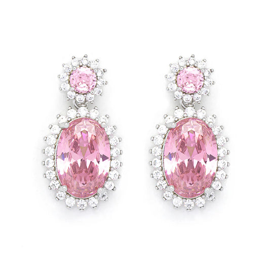 Knight and Day Classic Oval Drop Rose Pink Earrings T329ECB