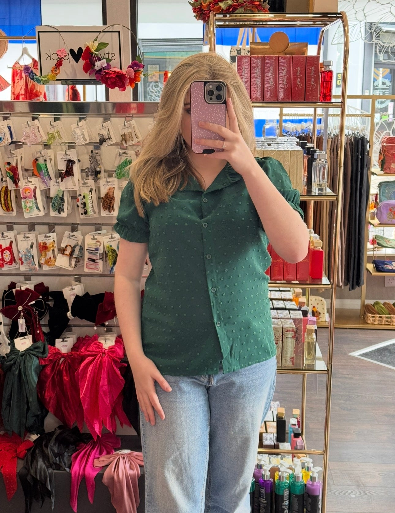 DMB Green Frill Blouse