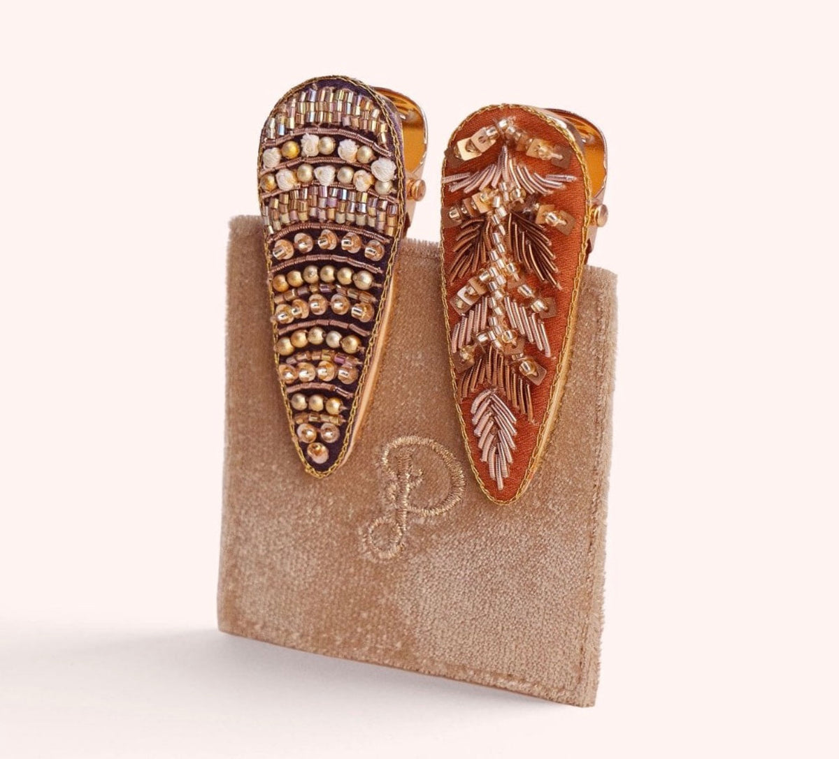 Powder Jewelled Deco Beads and Trees Hair Clips