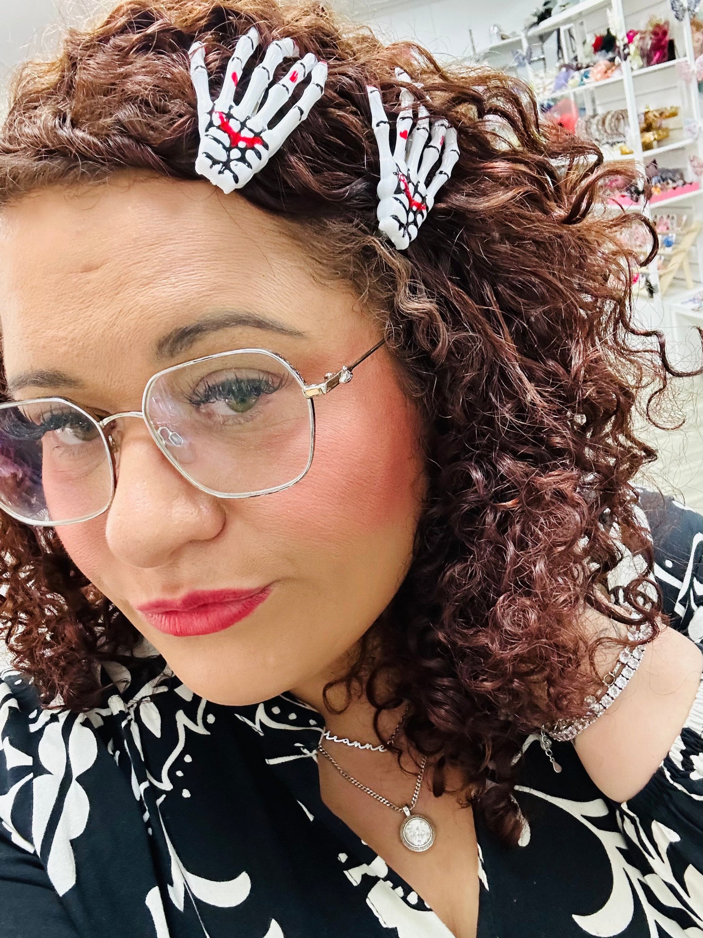 *DMB Halloween* Skelly Hands Hair 2 Pack Clips