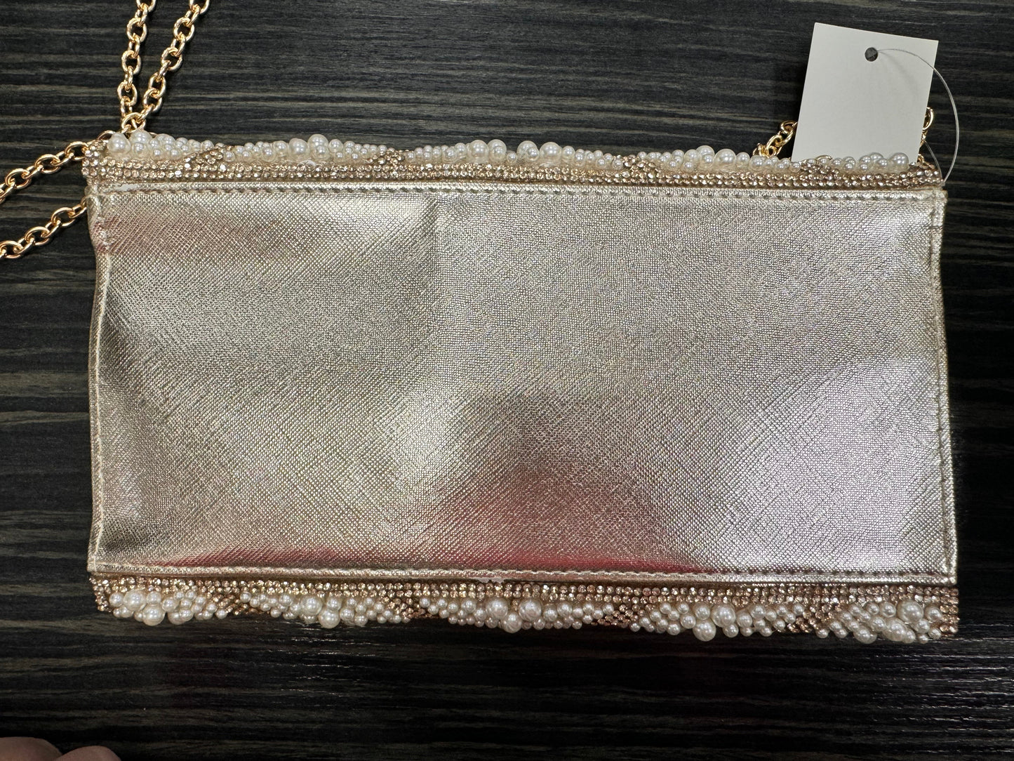 DMB Pearl Gold Cross Body Clutch Bag