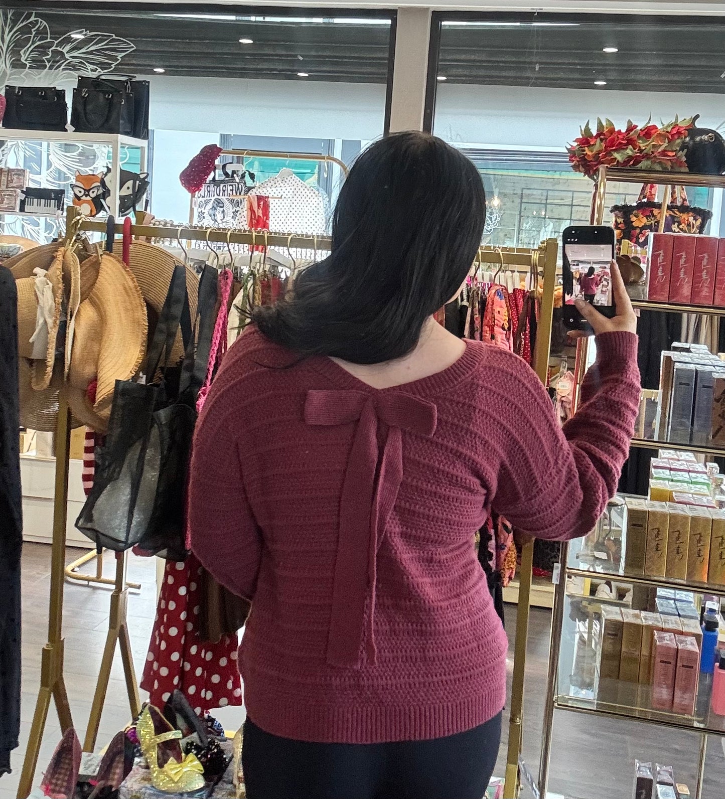 DMB Wine Bow Back Jumper
