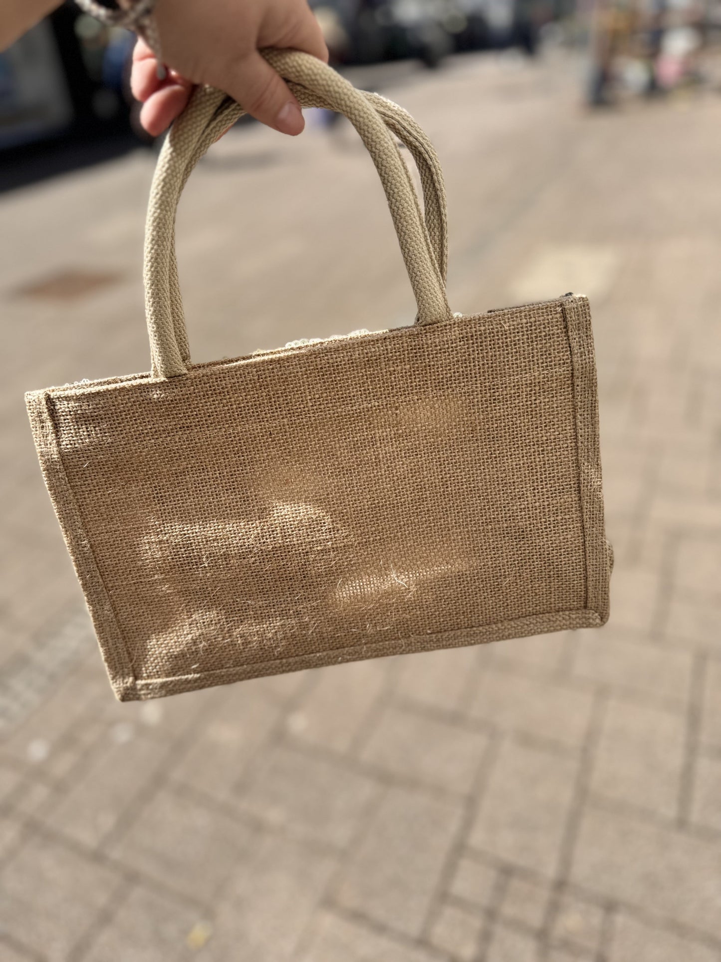 DMB Lilac Embroided & Sequin Small Tote Bag