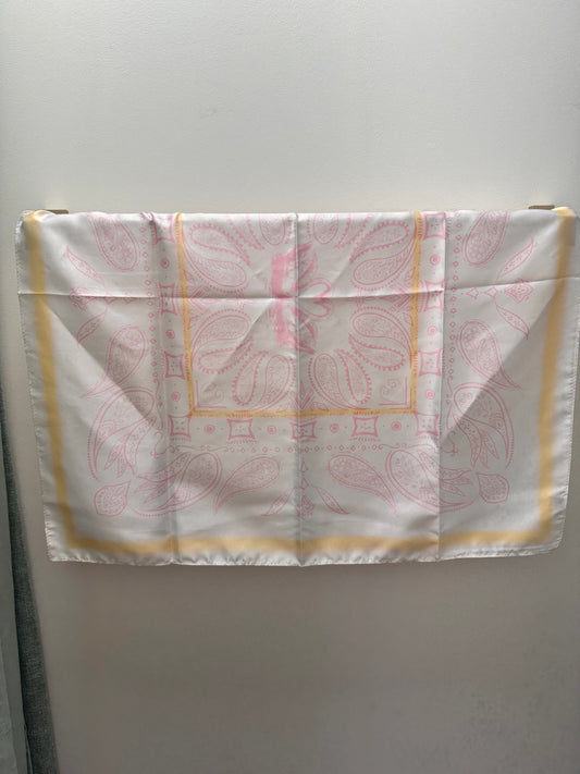 DMB Pink Swan Paisley Square Satin Neck Scarf