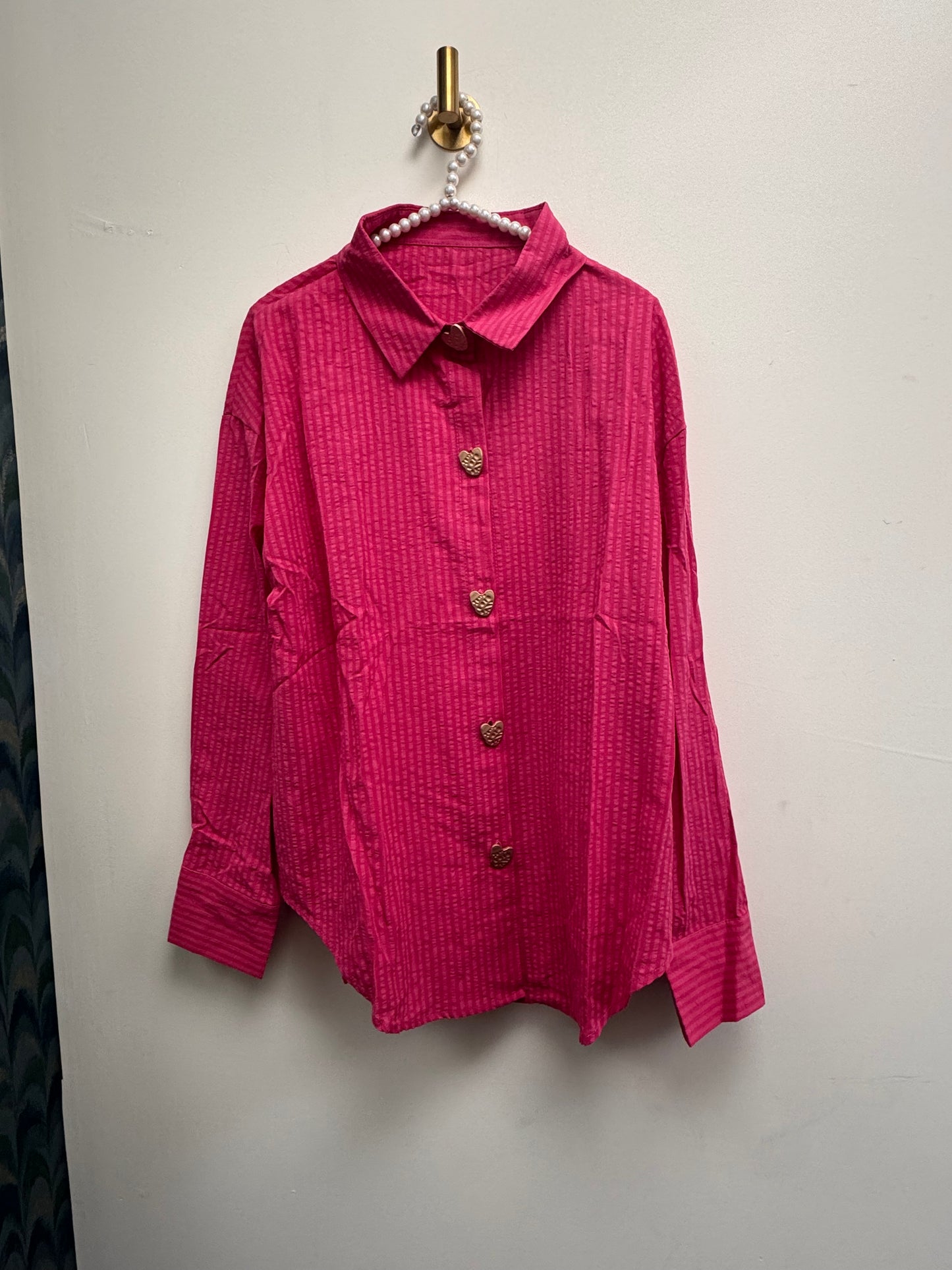 DMB Pink Gold Heart Button Shirt