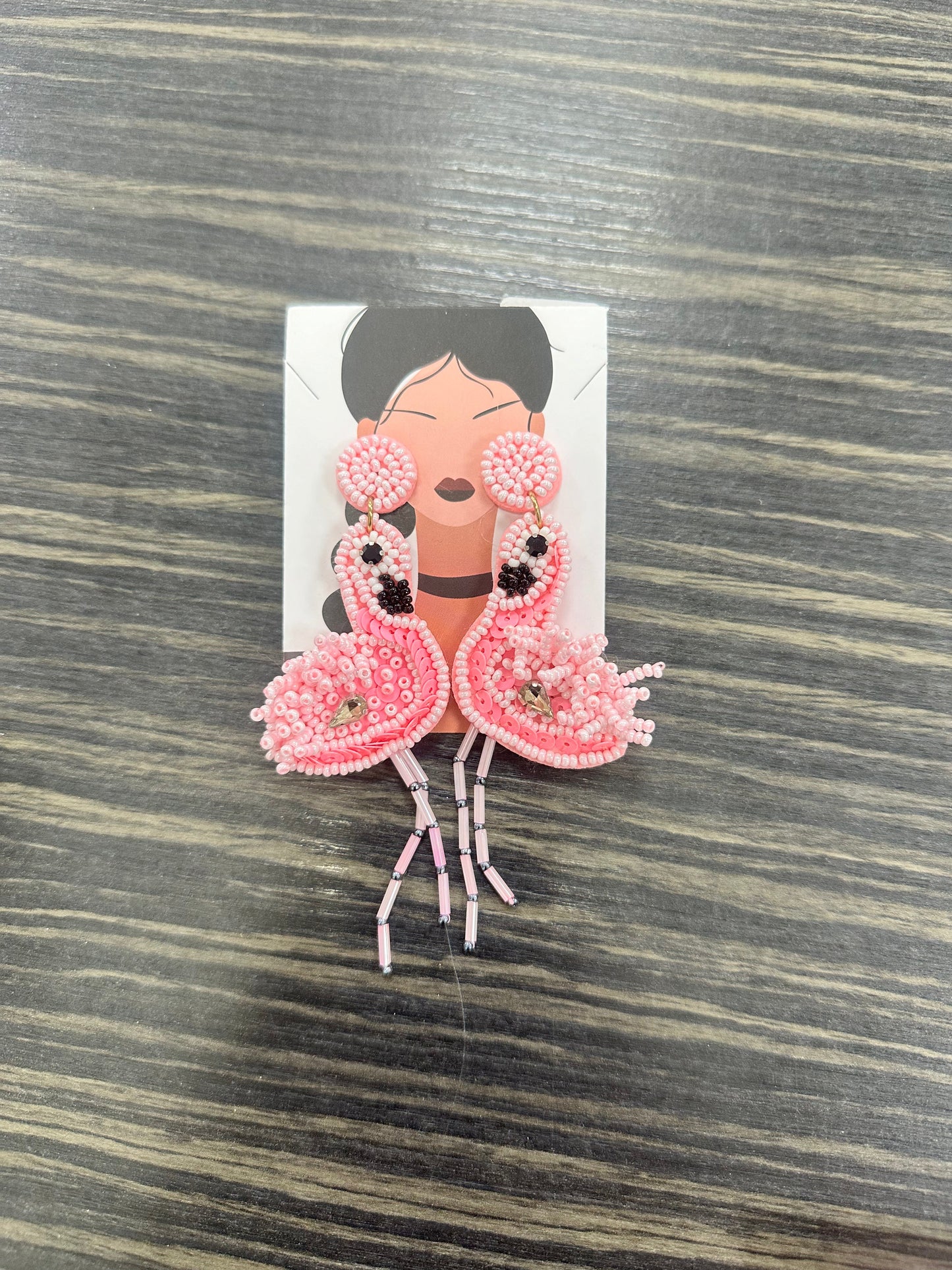 DMB Beaded Flamingo Earrings