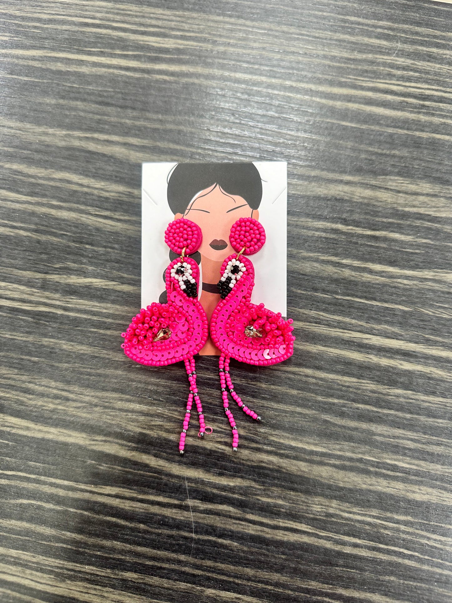 DMB Beaded Flamingo Earrings