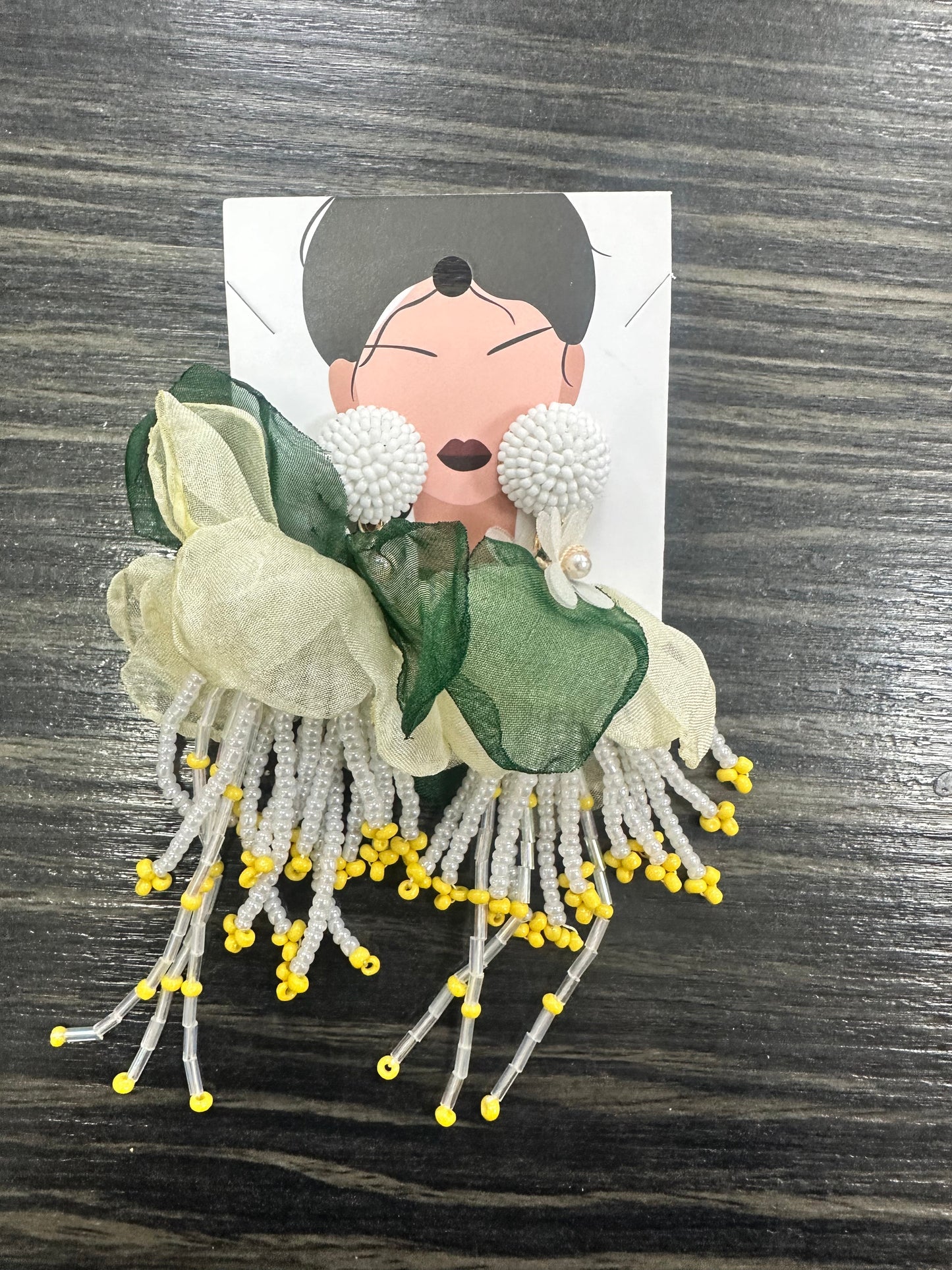 DMB Tassel Bead Flower Earrings