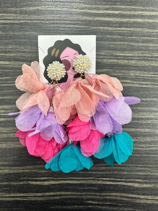 DMB Large Fabric Petal Earrings