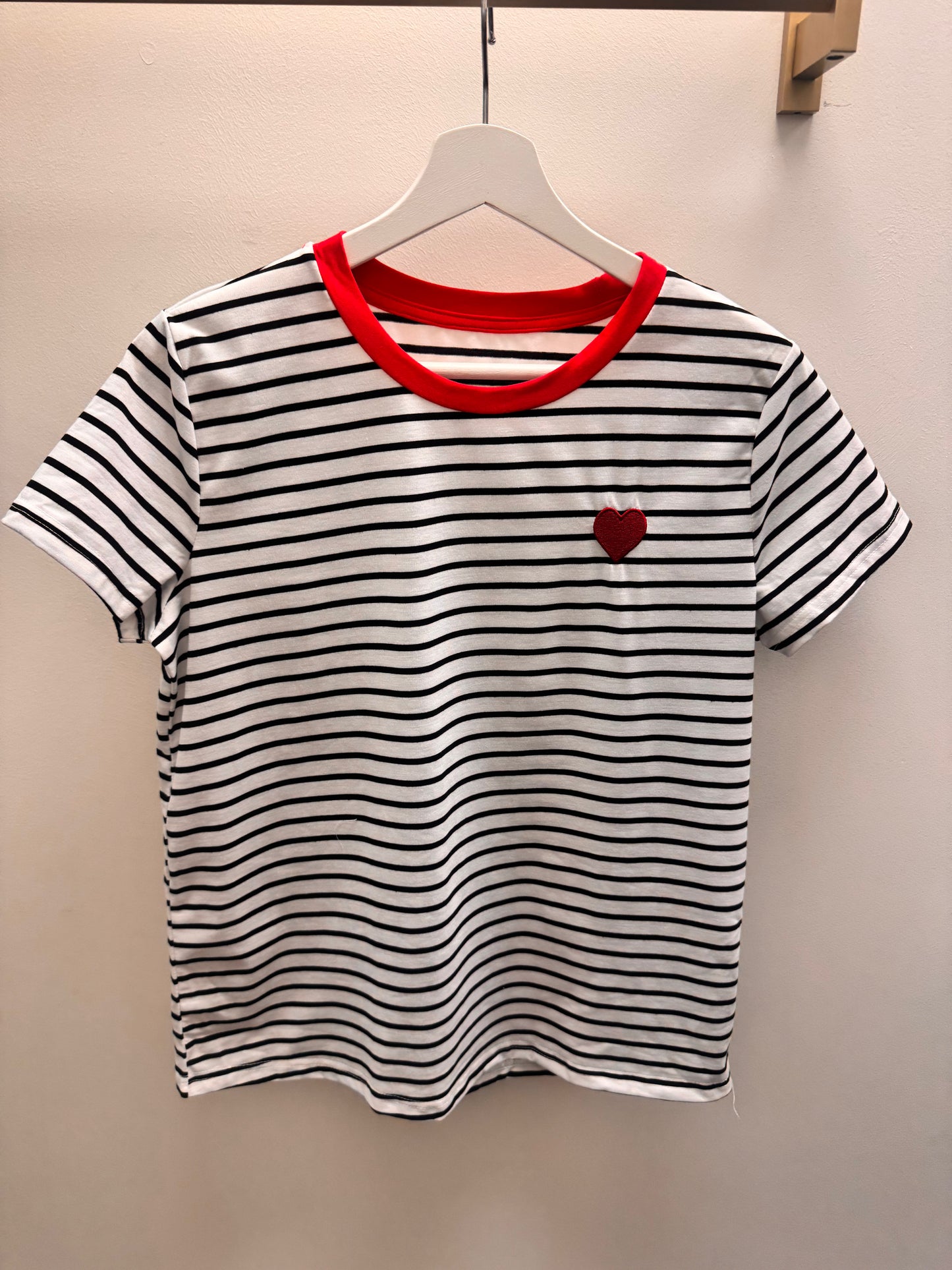 DMB Black & White Heart Striped T-Shirt