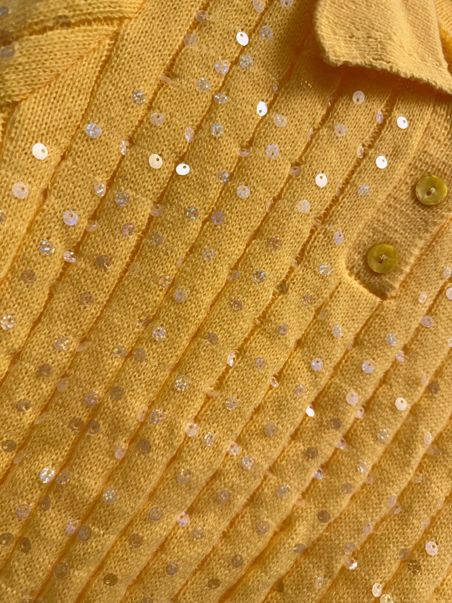 DMB Sequin Collared Yellow Knit