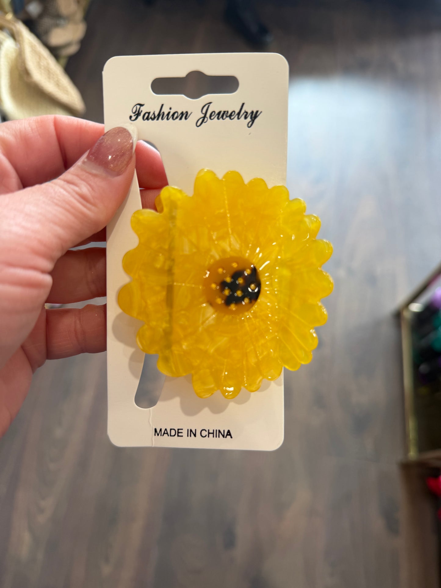 DMB Yellow Large Sunflower Claw Clip