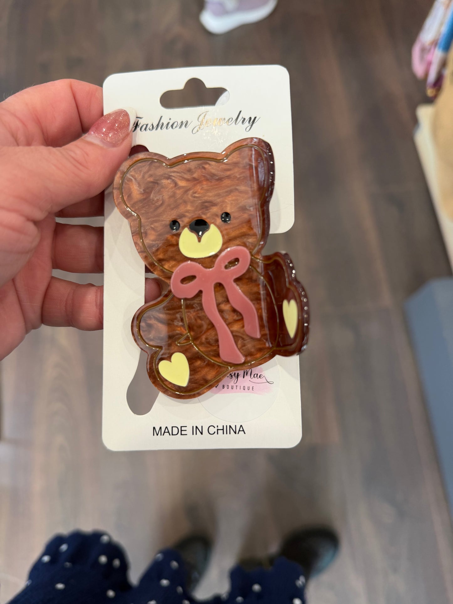 DMB Bear Bow Claw Clip