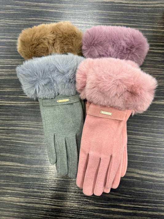 DMB Faux Fur Trim Gloves