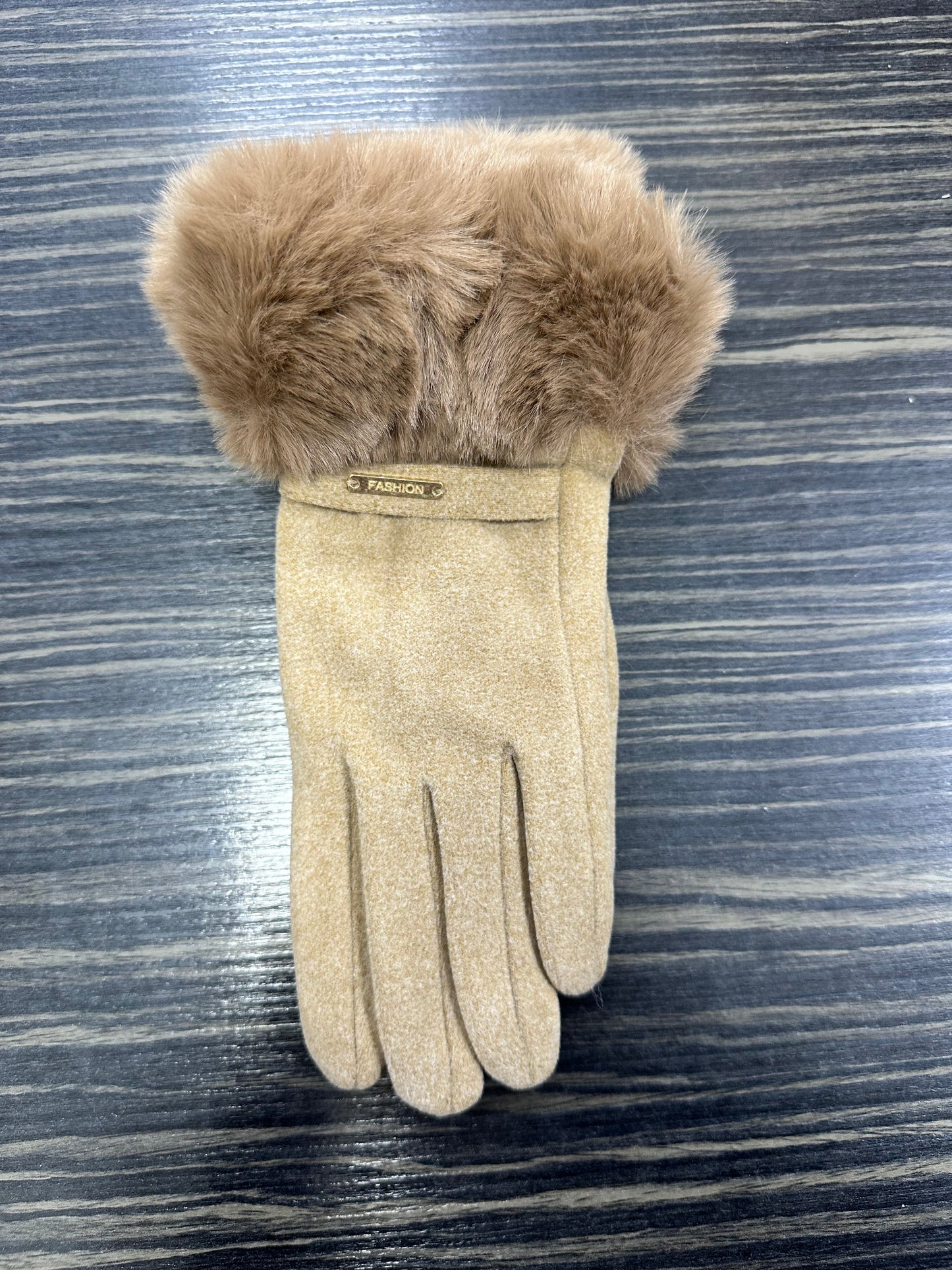 DMB Faux Fur Trim Gloves