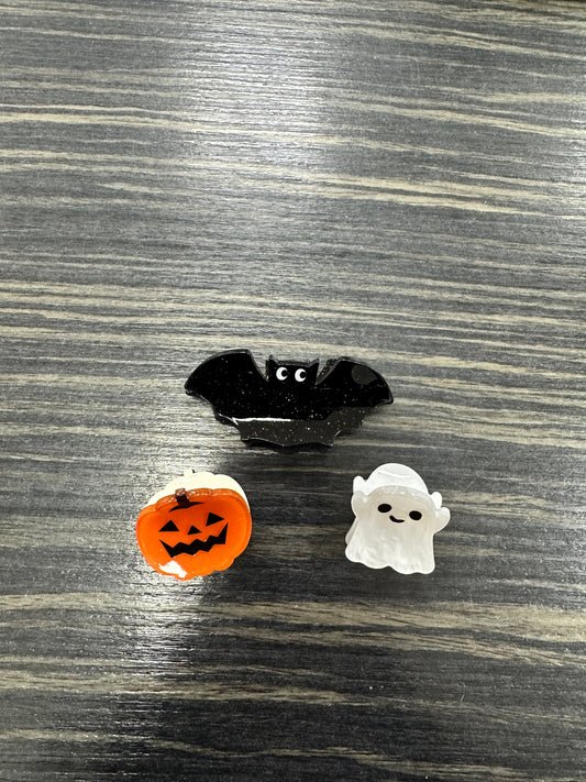 *DMB Halloween* Mini Bat, Ghost & Pumpkin Hair Clip 3 Set