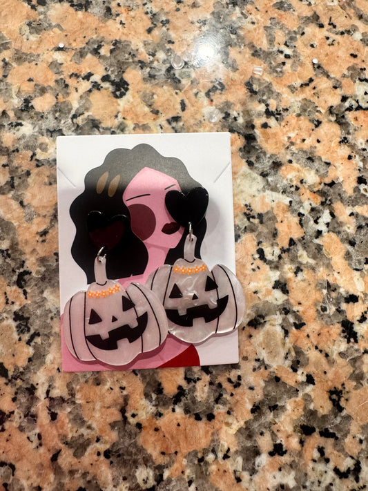DMB White Pumpkin Earrings