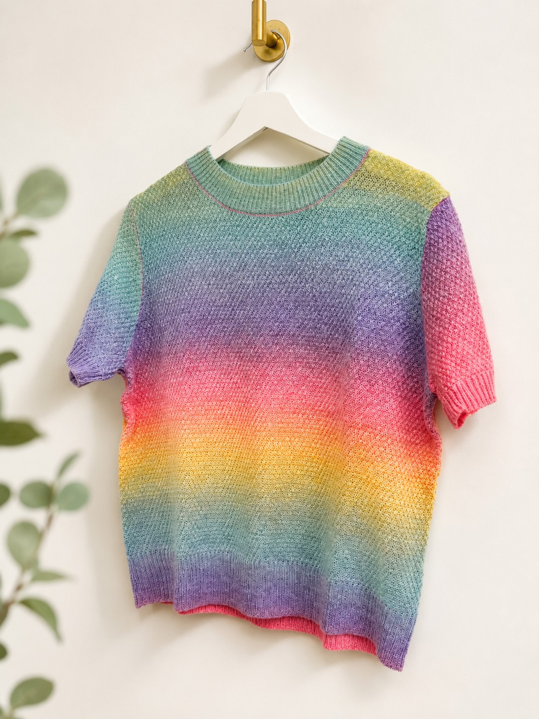 DMB Rainbow Short Sleeve Fine Knit