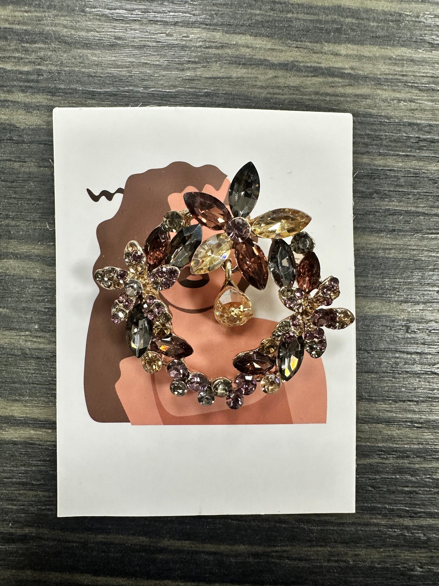 DMB Flower Garland Drop Brooch