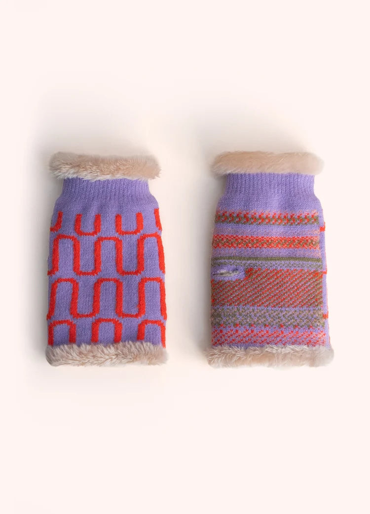 Powder Luna Wrist Warmers, Lilac