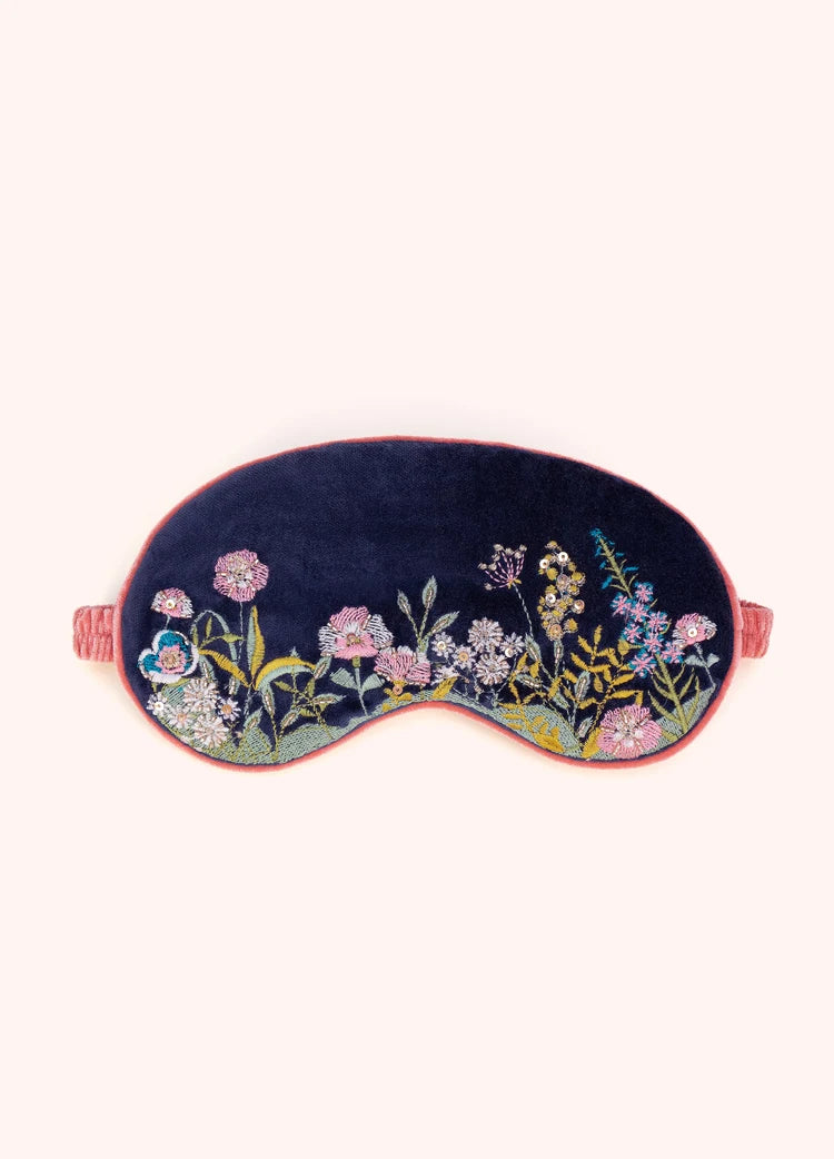 POWDER VELVET EYEMASK - NAVY FLORAL