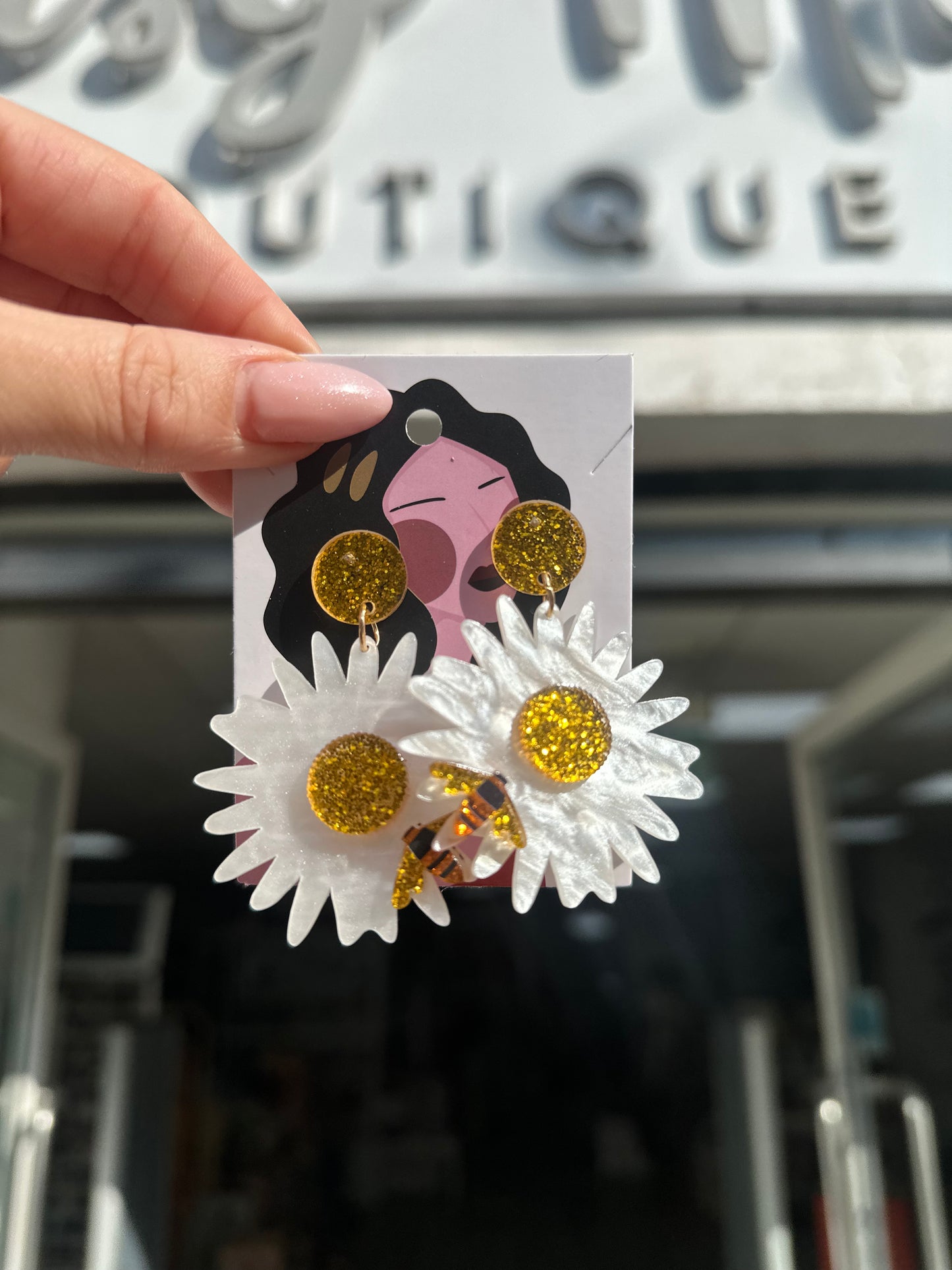 DMB Flower Bee Earrings