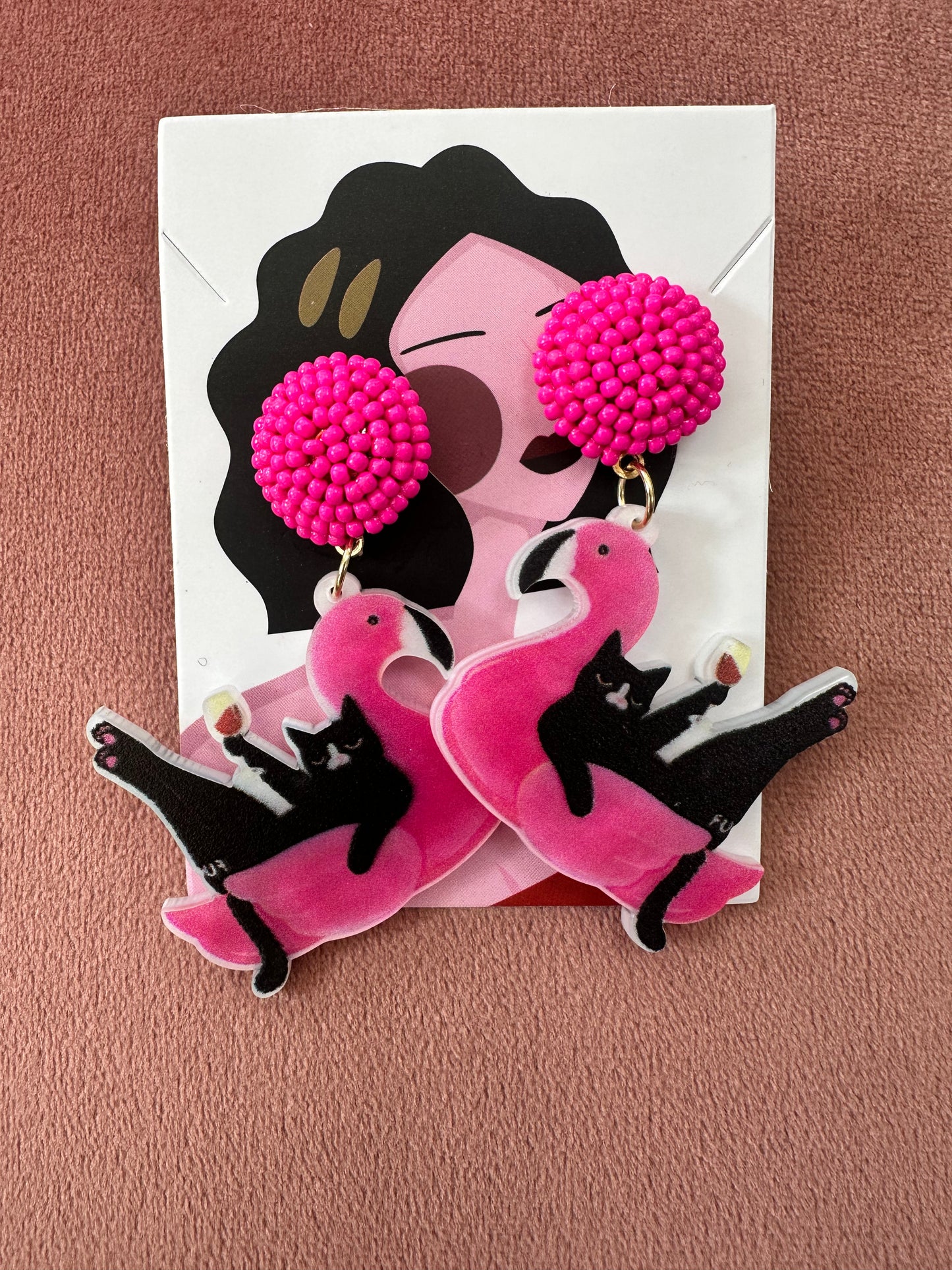 DMB Cat On A Pool Float Earrings