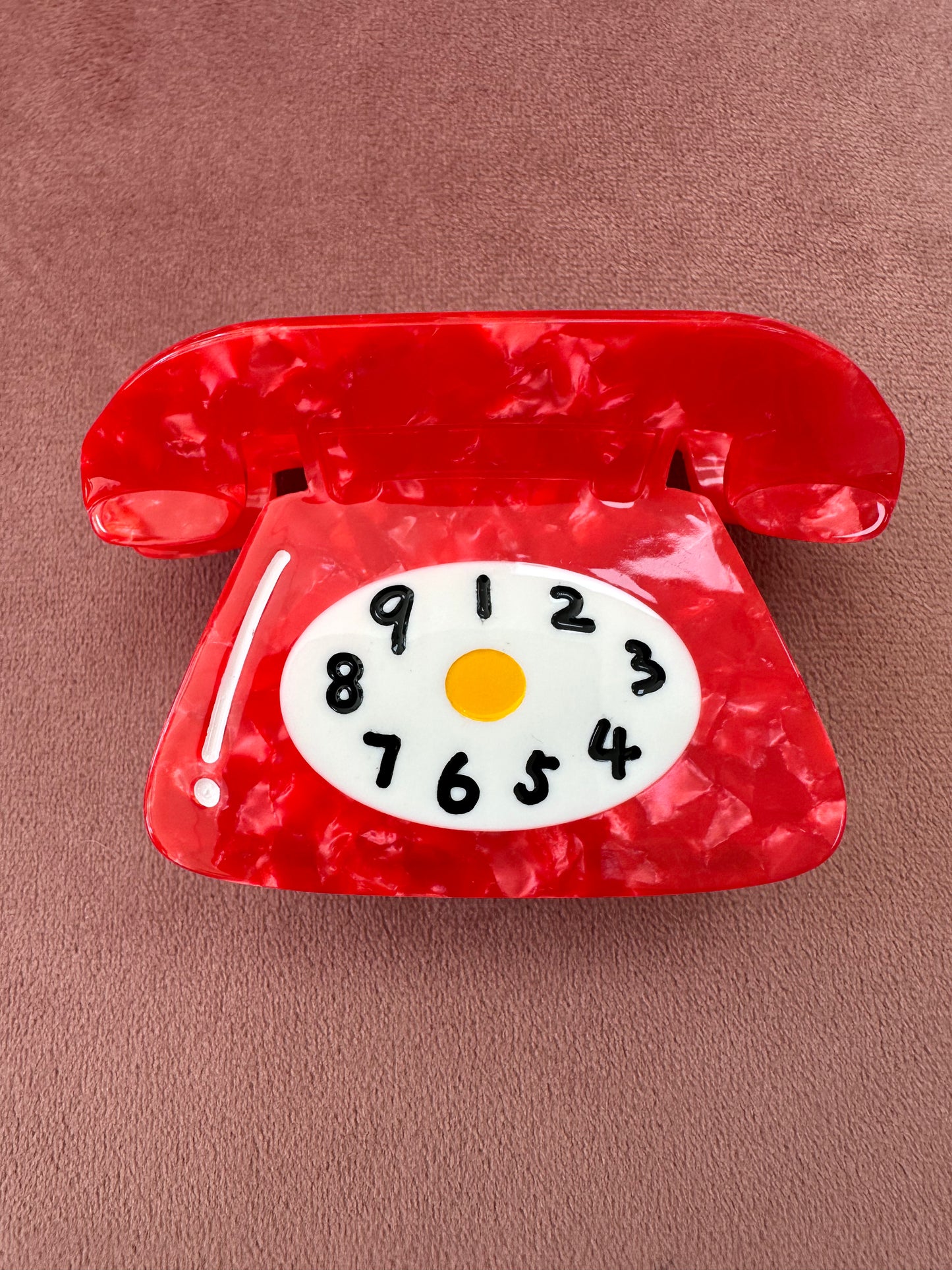 DMB Large Red Telephone Claw Clip