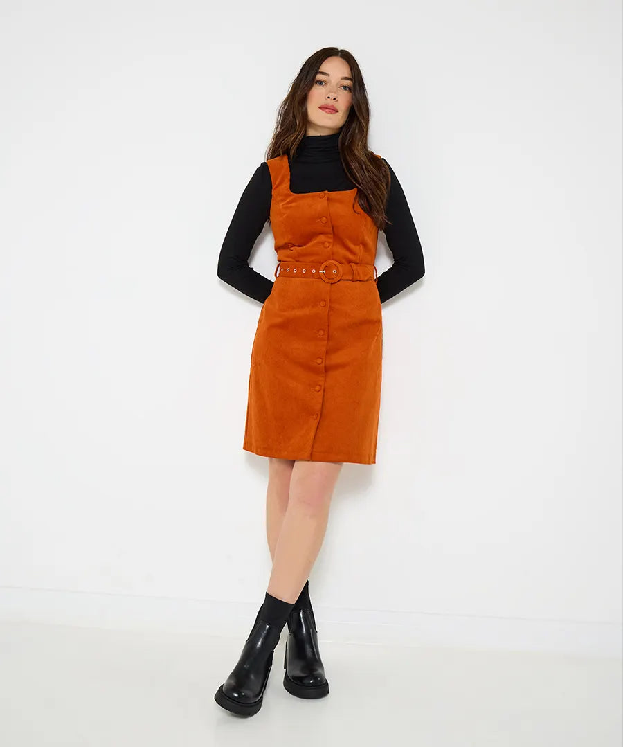 Joe Browns Rust Autumn Days Stretch Cord Pinafore