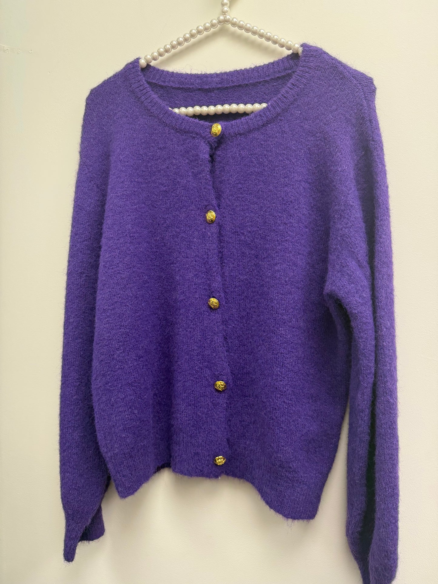 DMB Cosy Purple Aubergine Cardigan