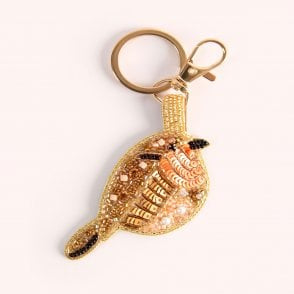 Powder BEADED KEYRINGS - ROBIN RED BREAST