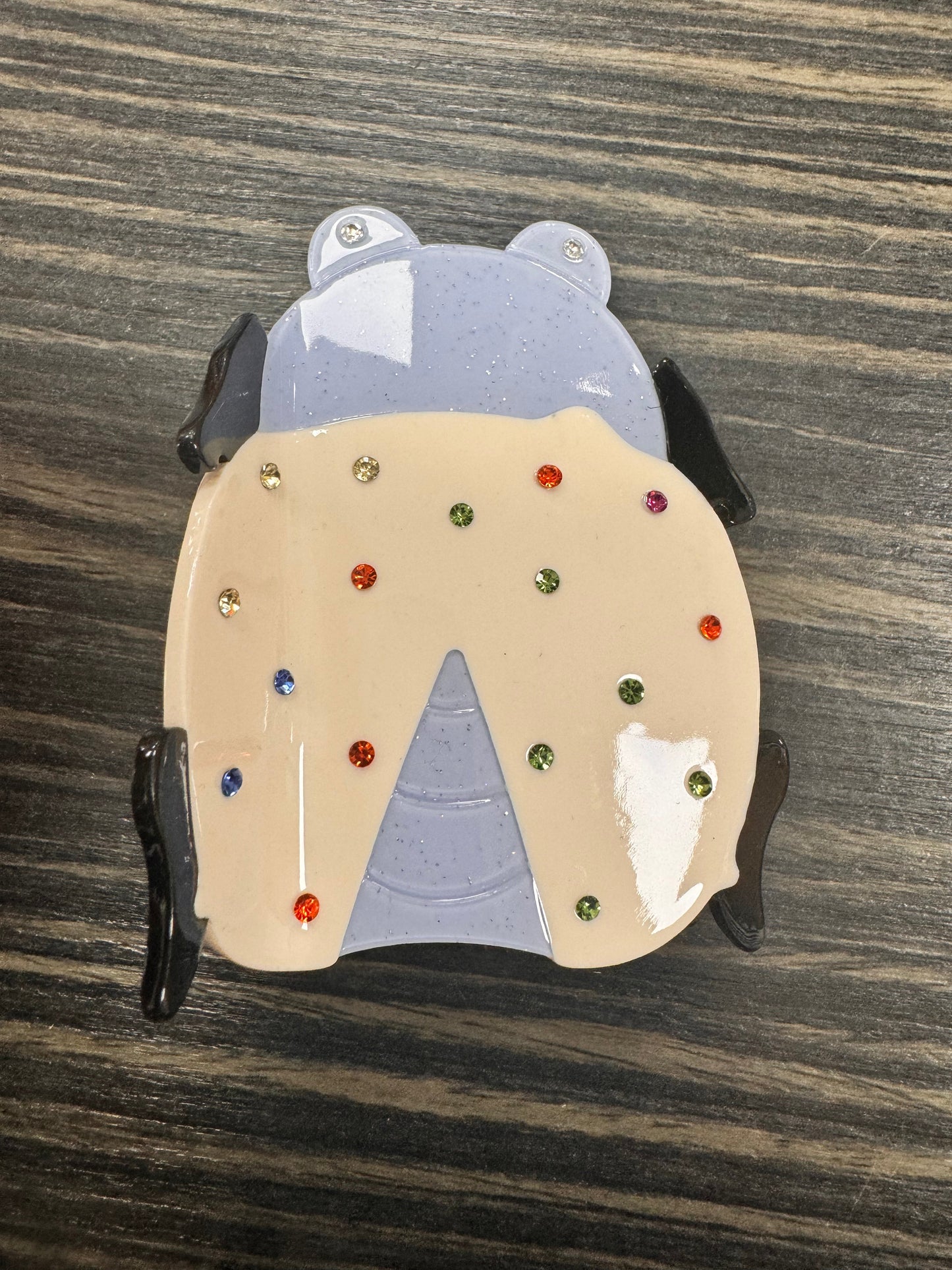 DMB White / Blue Gem Stones Ladybird