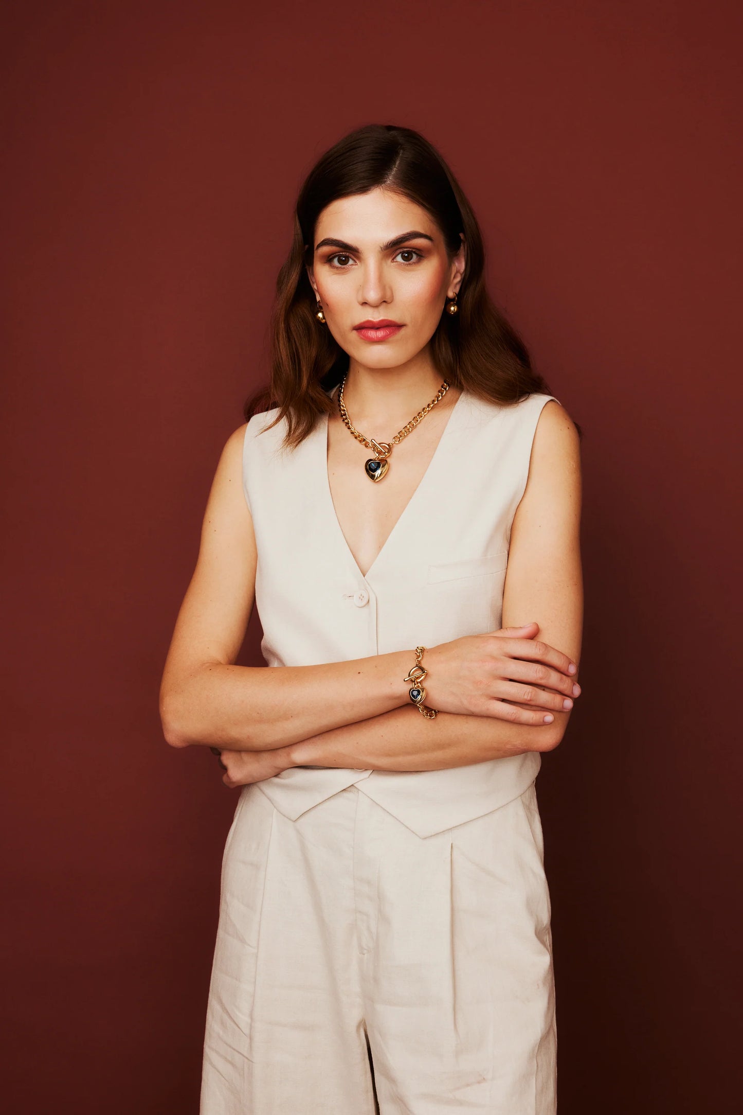 Knight & Day T597BCB Gold Montana Blue Bracelet