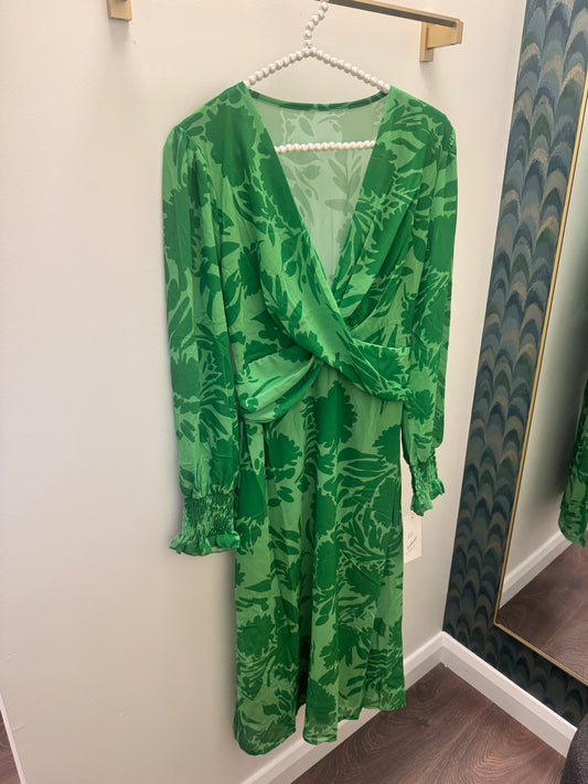 Amber Green Mesh Floral Dress