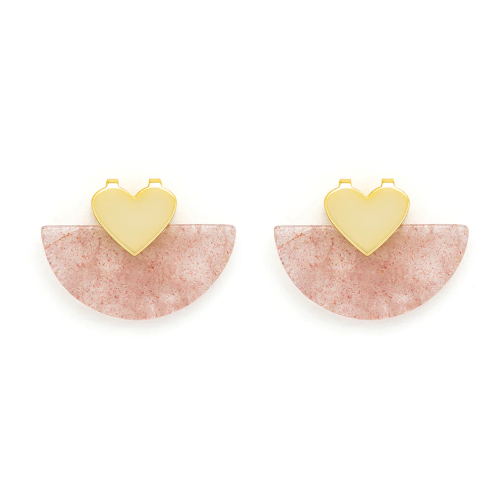 Knight and Day Strawberry Quartz Semi Precious Stone Earrings T157ESF
