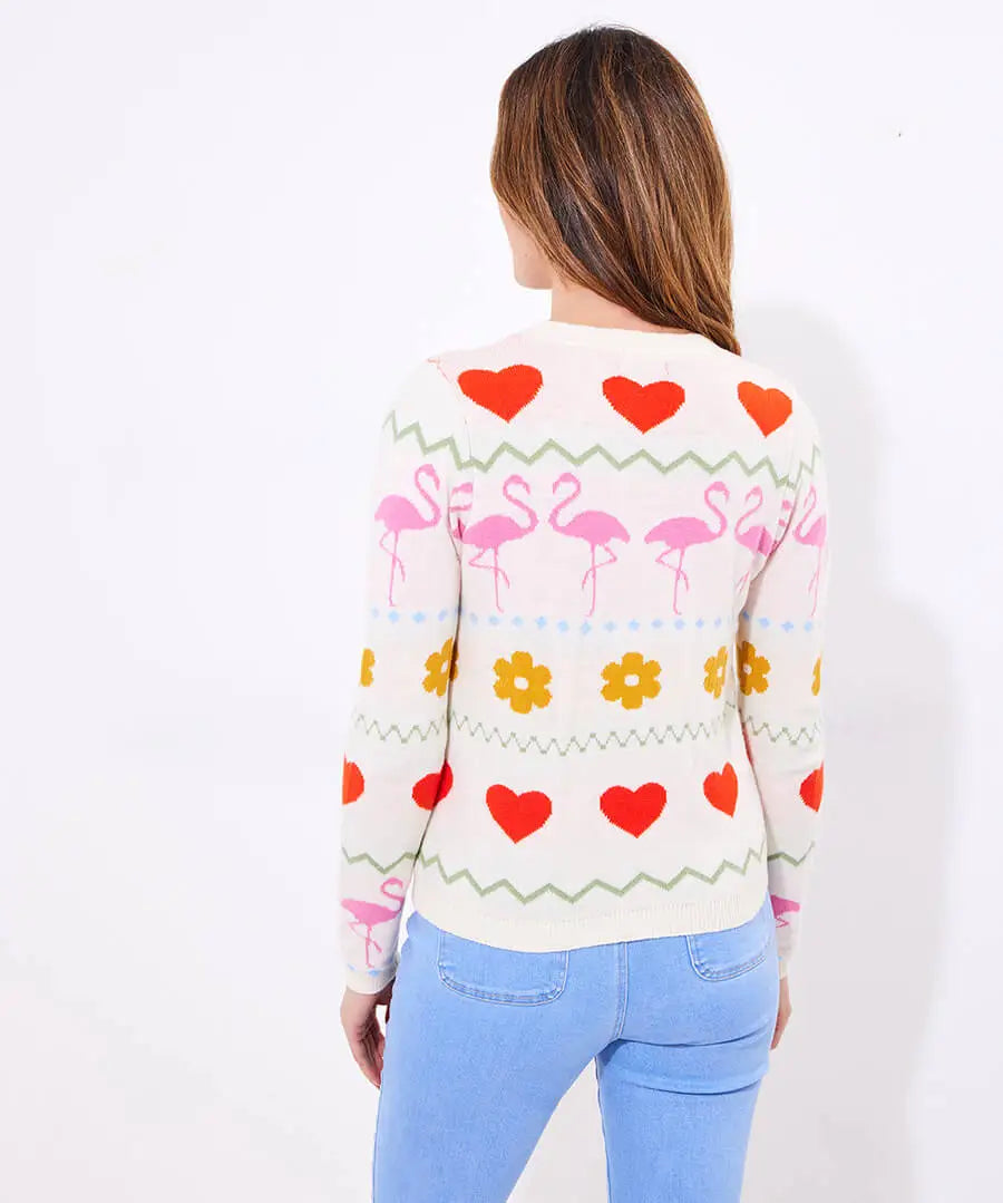 Joe Browns Summer Fun Flamingo Patterned Cardigan