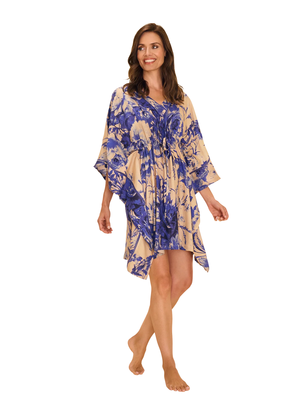 Powder China Blue Blooms Beach Cover Up