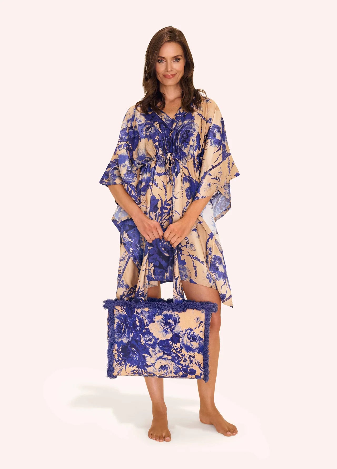 Powder China Blue Blooms Beach Cover Up