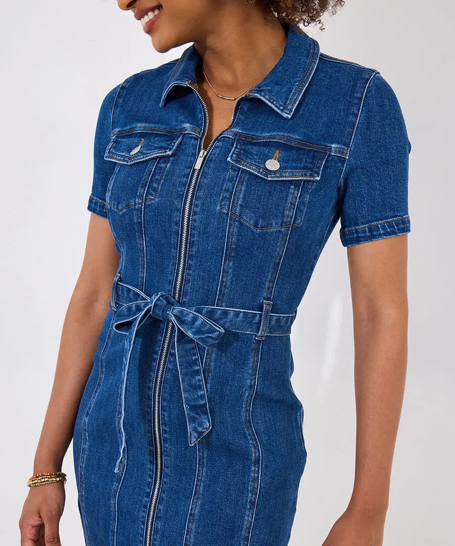 Joe Browns Cindy Zip Through Stretch Denim Dress